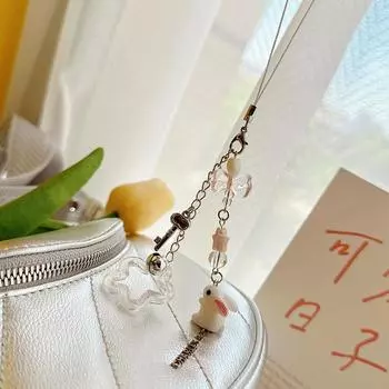 Милый маленький кролик кулон брелок телефон цепочка украшения аксессуары подарки камера цепочка сумка кулон 1Pcs