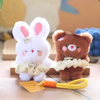 Милый маленький кролик кулон плюшевая игрушка кукла медведь школьный портфель подвесное украшение брелок кукла кукла 15 cm.