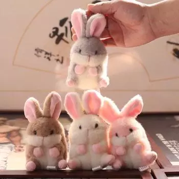 Милый маленький кролик кулон плюшевая игрушка кукла маленькая мини сумка подвесной орнамент брелок машина когти кукла 12 cm.