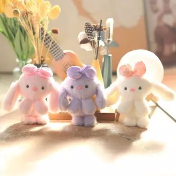 Милый маленький кролик подвеска плюшевая игрушка кукла бант кролик сумка подвесной брелок кукла 15 cm.