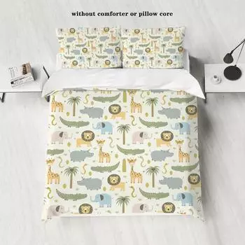 Милый маленький лев, трехкомпонентный домашний текстиль, постельное белье, цифровая печать, пододеяльник, прямые волосы 135x200cm