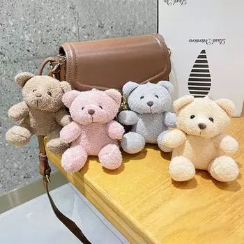 Милый маленький медведь плюшевый кулон брелок мультфильм кукла сумка брелок плюшевые игрушки розовый