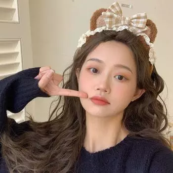 Милый маленький медвежонок, повязка для волос, мытье лица, милая девушка, галстук-бабочка, повязка на голову, заколка для волос, аксессуары для волос 1#