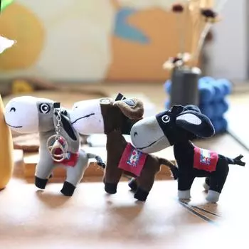 Милый маленький ослик кулон плюшевая игрушка кукла мультяшная сумка подвесной брелок тряпичная кукла кукла 14 cm.