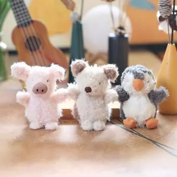 Милый маленький пингвин кулон плюшевая игрушка кукла щенок свинья школьный портфель подвесной орнамент брелок кукла 12 cm.