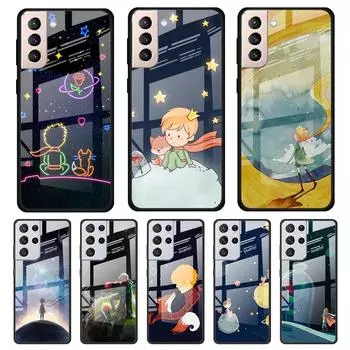 Милый маленький принц для Samsung Galaxy S21 Ultra Plus A72 A52 4G 5G M51 M31 M21 Роскошный чехол для телефона из закаленного стекла Samsung M21