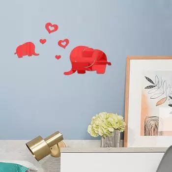 Милый маленький слон акриловое зеркало настенная наклейка фон стена ванная комната плитка самоклеящаяся декоративная наклейка креатив
