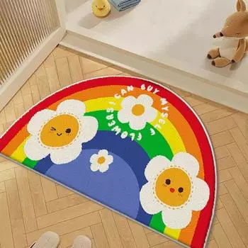 Милый маленький свежий коврик для пола в туалете, впитывающий коврик для ног на дверь ванной комнаты, нескользящий имитация кашемирового ковра 40 * 60Cm thickened imitation cashmere