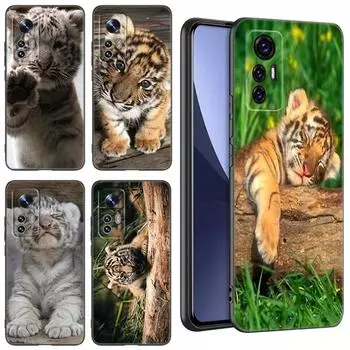 Милый маленький тигр черный силиконовый чехол для телефона для Xiaomi Mi 9 SE 8 10T 11 12 13 Lite 9T 11T 12S 12T 13T 14 Pro 5G NE 11i 12X Xiaomi Mi 8