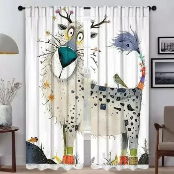 Милый малыш Грю Шторы для спальни Оконные шторы для комнаты 2 Панельные шторы для домашнего интерьера Разделение Украшения на Хэллоуин W50xH70cmx2pcs-CL