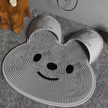 Милый массажный коврик для душа, креативный нескользящий коврик для ванной, коврик для мытья ног, инструмент для купания розовый