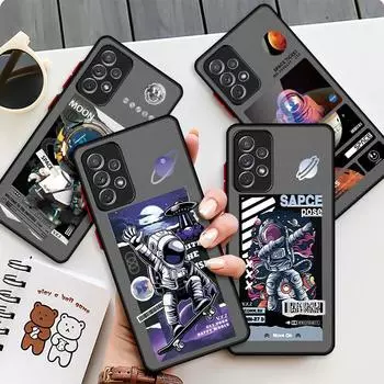 Милый матовый чехол Astronaut Planet для Samsung Galaxy A52 A12 A51 A32 A21s A71 A32 5G A12 A22 A53 A70 A50 A30 Жесткий чехол для телефона Samsung A73 5G