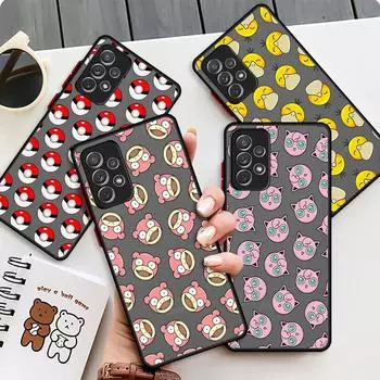 Милый матовый чехол Pikachu Pkemon Anime для Samsung Galaxy A52 A12 A51 A32 A21s A71 A32 5G A12 A22 A53 A70 A50 A30 Жесткий чехол для телефона Samsung A73 5G