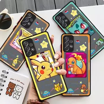 Милый матовый чехол Pokemon Pikachu для Samsung Galaxy A52 A12 A51 A32 A21s A71 A32 5G A12 A22 A53 A70 A50 A30 Жесткий чехол для телефона Samsung A71 5G