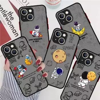 Милый матовый чехол с астронавтами и космонавтами для Apple iPhone 14 11 13 7 12 Pro 7 XR XS Max 8 6s SE 2022, мягкий чехол для телефона iPhone 14