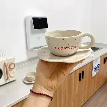 Милый медведь керамическая кружка завтрак молоко овсянка кофе чашка бытовая питьевая вода пара чашек блюдце набор