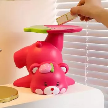 Милый медведь-клубника, украшение для хранения ключей, фигурка для входа в дом, гостиной, рабочего стола, винного шкафа, креативный подарок