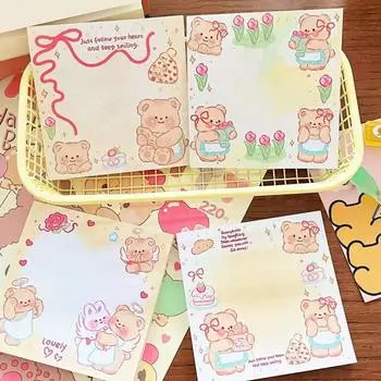 Милый медведь-масло липкая записка простая бумага для сообщений мультфильм животное декоративная наклейка детский подарок style 1