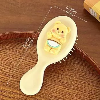 Милый медведь-масло складные расчески для массажа головы мультяшная портативная расческа для волос с воздушной подушкой щетка для волос складная массажная расческа инструменты для укладки