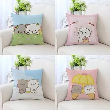Милый медведь мультфильм наволочка украшения для автомобиля офис гостиная диван дома наволочка 40x40cm