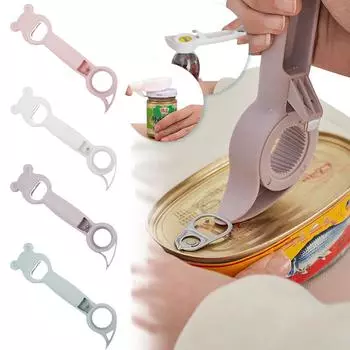 Милый медведь открывалка для консервных банок кухонные инструменты 4 в 1 руководство 4 в 1 открывалка для пивных бутылок ручной консервный нож для пива