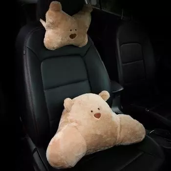 Милый медведь подголовник автомобиля подушка плюшевые игрушки автомобильный декор спинка сиденья автомобиля принадлежности для автомобиля подушка для талии