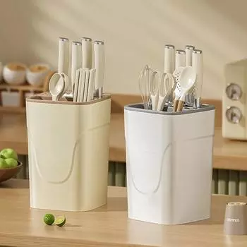 Милый медведь шеф-повара нож угловой держатель пластиковый белый нож посуда столовые приборы цилиндр полка для хранения подставка кухонный инструмент стойка