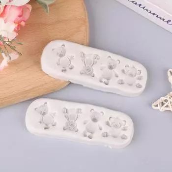 Милый медведь силиконовая форма для выпечки помадка торт мыло смола глина форма для выпечки помадка торт украшения инструменты