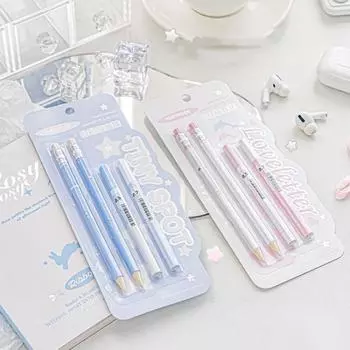 милый механический карандаш с ластиком для девочек, 2 шт./компл., простой корейский карандаш 0,5/0,7 мм, механический карандаш, милые школьные принадлежности