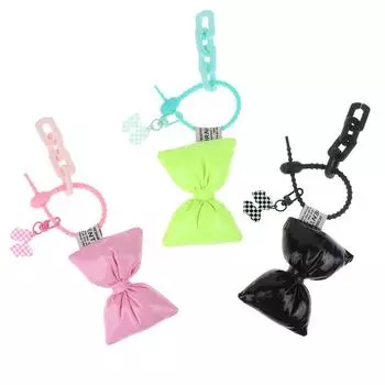 Милый милый брелок-бант в виде подушки безопасности, ювелирные аксессуары, универсальное украшение, подарок для девочки и мальчика, минималистская сумка-подвеска чёрный