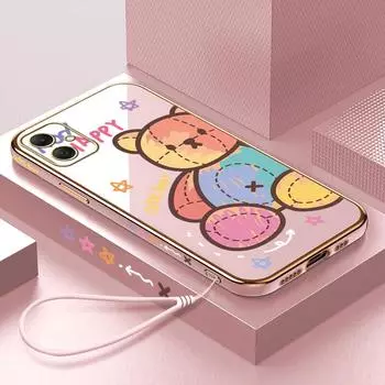 Милый милый чехол для телефона с мультяшным медведем для iPhone 11 13 15 Samsung Galaxy A52 Xiaomi Redmi 12C Note 10 Pro Oneplus Мягкие чехлы для смартфонов iPhone 11 Pro Max ярко-зеленый