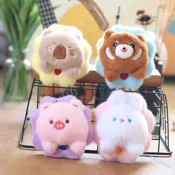 Милый милый цветок мишка кулон плюшевая игрушка кукла Капибала сумка подвесное украшение брелок кукла 12 cm