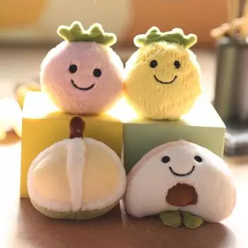Милый милый фрукт ананас кулон плюшевая игрушка кукла персик дуриан клубника сумка подвесное украшение брелок 10Cm