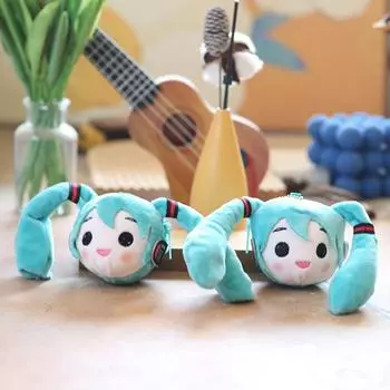 Милый милый Хацунэ Мику кошелек для монет плюшевые игрушки кукла сумка подвесной брелок кукла 12cm