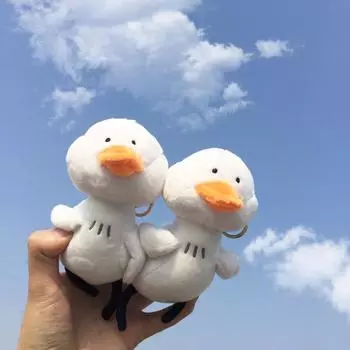 Милый милый Ins Маленькая белая уточка плюшевая подвеска тот же стиль маленькая утка сумка подвесной брелок для женщин 15cm