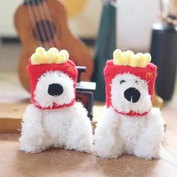 Милый милый картофель фри щенок Вест-Хайленд плюшевая игрушка кукла сумка подвесной брелок тряпичная кукла 12cm