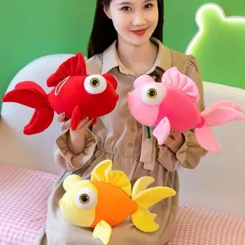 Милый милый компаньон из хлопка, аквариумная рыбка, кукла, плюшевая игрушка, украшение для дома, мультяшная подушка S красный