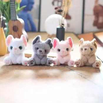 Милый милый котенок кулон плюшевая игрушка кукла маленькая лиса сумка подвесной орнамент брелок кукла кукла 14cm