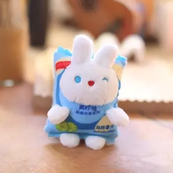 Милый милый кролик с картофельными чипсами, плюшевая игрушка, кукла, сумка для ключей, кукла-кролик 12cm