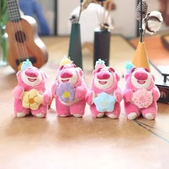 Милый милый кулон в виде клубничного медведя, плюшевая игрушка, кукла-медведь, сумка, подвесной брелок, тряпичная кукла, кукла 12 cm.