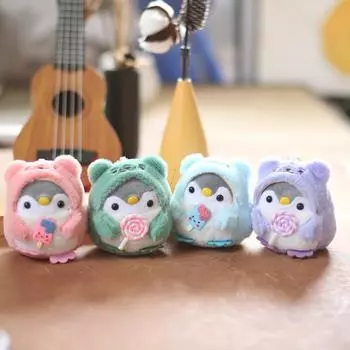 Милый милый кулон в виде леденца на палочке в виде пингвина, плюшевая игрушка, кукла, мультяшная сумка, подвесной брелок, тряпичная кукла 10 cm.