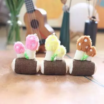 Милый милый маленький грибной кулон в виде дерева, плюшевая игрушка, кукла, мультяшная сумка, подвесной брелок, кукла 12cm