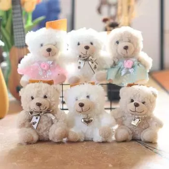 Милый милый маленький мишка кулон плюшевая игрушка кукла плюшевый мишка школьный портфель подвесное украшение брелок кукла кукла 14Cm