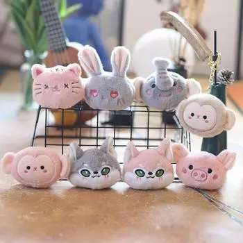 Милый милый маленький слоненок кулон плюшевая игрушка кукла маленькая обезьянка голова сумка подвесное украшение брелок кукла кукла 11Cm