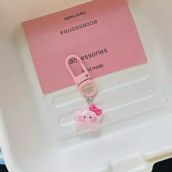 Милый милый мультяшный кулон в виде кошки-звезды для женщин, мужчин, пар, трендовый брелок для сумки, украшения, аксессуары