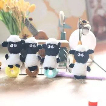 Милый милый овечка кукольный круг плюшевая игрушка кукла мультяшный маленький овечка сумка подвесной брелок 15 cm