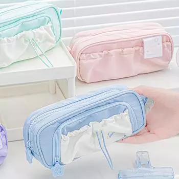 Милый милый пенал для детей и девочек, простая однотонная сумка для карандашей Kawaii, вместительная сумка для хранения канцелярских принадлежностей, для студентов фиолетовый