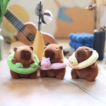 Милый милый плавательный круг Капибала маленькая подвеска плюшевая игрушка кукла сумка подвесной брелок кукла 12 cm.