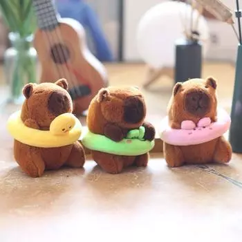 Милый милый плавательный круг капибала маленькая подвеска плюшевая игрушка кукла капибара сумка подвесное украшение брелок 13 cm