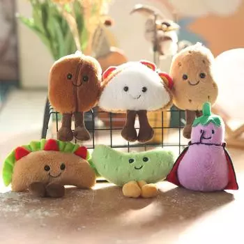 Милый милый сэндвич с едой и игрой, плюшевая игрушка, кукла, гамбургер, баклажан, сумка, подвесное украшение, брелок, кукла 12 cm.